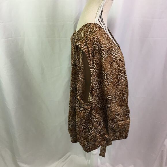 Worthington Alfie Animal Sleeveless Wrap Top Brown XXL - Picture 3 of 14